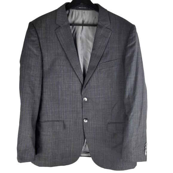 Tiglio Super 150s Merino Wool 2pc Suit Gray Pin Stripe Lined Size 42R